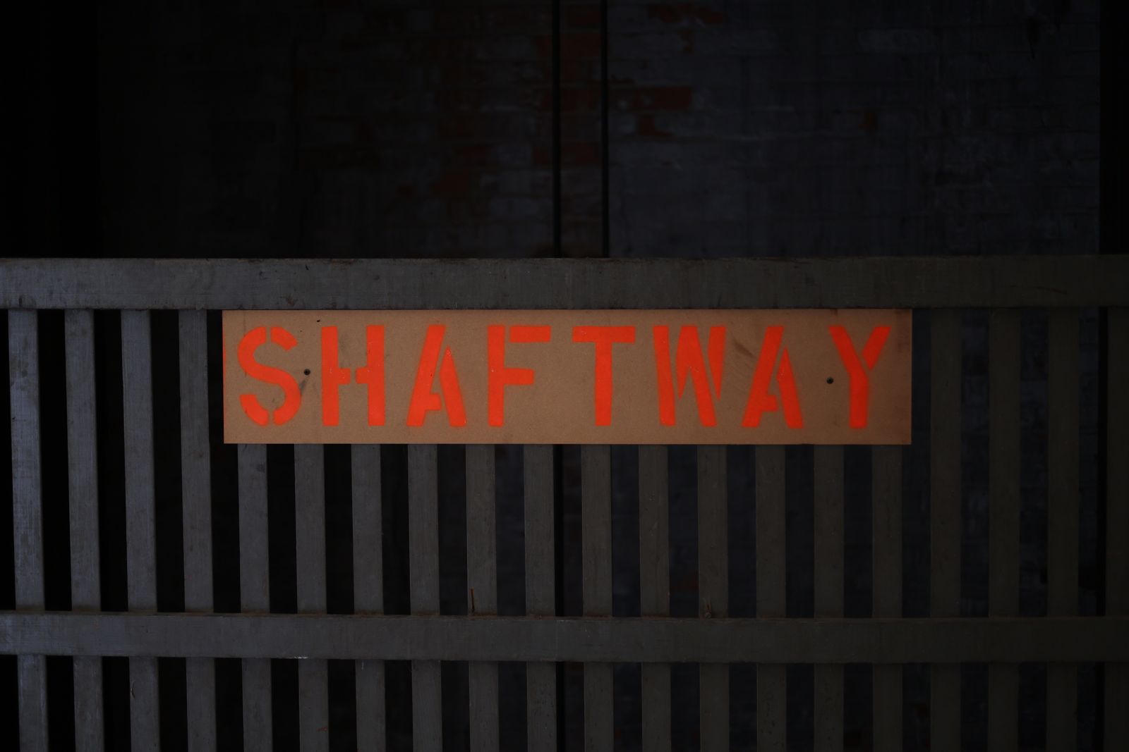 Original stenciled SHAFTWAY sign