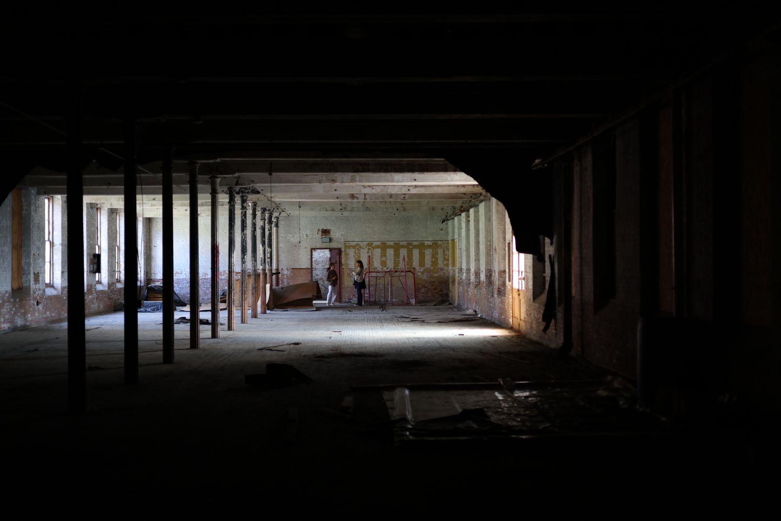 Light through a tall factory window