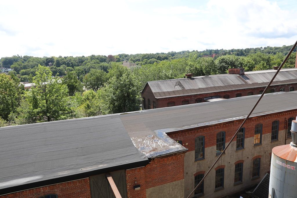 Overlapping rooflines of the building complex